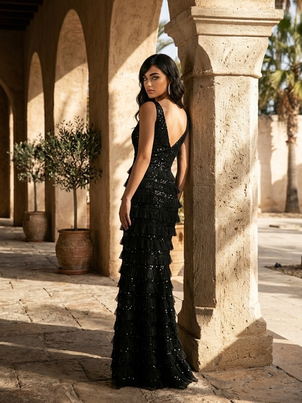 NWOT DRESS THE POPULATION GOWN -XS - Picture 2 of 6